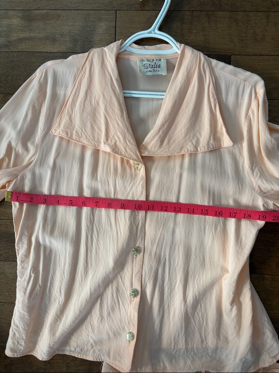 Vintage Dalia Peach Button-Front Two-Piece Skirt with Pockets - Picture 4 of 11